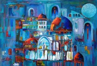 Samina Mumtaz, 15 x 21 Inch, Acrylic on Canvas, Cityscape Painting, AC-SMU-015